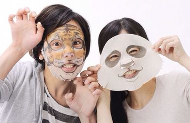 Custom Animal Face Pack Paper Facial Mask 30% Viscose 70% Polyester